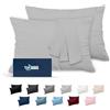 Dreamzie - Federa Cuscino 40x80 cm - Set da 2 - Microfibra - Grigio | Certificato Oeko-Tex · Morbida · Resistente · Traspirante · Lavabile · Ideale per cuscino da Divano e Letto