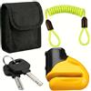 Monzana Deuba Set Bloccadisco per Moto Lucchetto per Bici 3 Chiavi Antifurto Biciclette Cavetto Borsa