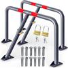Monzana DEUBA® 2x Sbarra Parcheggio Dissuasore Lucchetto Pieghevole Acciaio | 6 Chiavi, Robusto, Barriera, Sosta per Posteggio, Posto Auto, Strisce Riflettenti