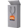 Lifewit Cestino Biancheria Sporca Pieghevole Coperchio 65L, Grigio | Cesto Porta Biancheria, Tessuto Oxford 600D, 41x22x72cm, 2 Maniglie Rinforzate, Cestino Panni Sporchi Per Bagno e Camera