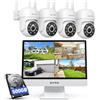 ANNKE 3K 5MP PTZ Kit Videosorveglianza WiFi Esterno con 12" Monitor, 500GB | 10CH 4K NVR, 2,4/5 GHz, Visione Notturna a Colori, Audio Bidirezionale, Rilevamento di Persone, Registrazione 24/7, IP66