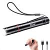 Blukar Torcia LED Mini Ricaricabile, Torcia Penna Tascabile con Clip | 4 Modalità, Funzione di Memoria, Zoomabile, Lunga Durata, Portatile Impermeabile EDC per Campeggio, Emergenza
