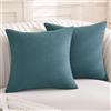 YSTELLAA Federe Cuscini Divano 45x45, 2 Pezzi, Blu Pavone | Fodere Cuscini Minimalista Traspirante, Cerniera Invisibile, Copricuscini Decorativo, Divano Soggiorno Camera Da Letto