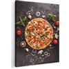 MuchoWow© Quadro Camera Da Letto Quadri Soggiorno Decorazione Parete Quadri | 50x70 cm - Moderni Su Tela Stampe Foto Con Cornice Quadretti PosterPizza - Verdura - Erbe - Cucina - Industriale