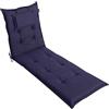 LILENO HOME Mar 1 cuscino per lettino a rotelle e sdraio da spiaggia, blu scuro, cuscino imbottito per lettino da giardino (188 x 60 x 8 cm)