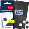 GAUDER Magneti Adesivi, Piccoli Magneti Quadrati (10x10x2mm - 250 pz) | Piastre magnetiche autoadesive per note, foto, progetti creativi e oggetti leggeri, tengono bene e facili da applicare