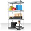 Floordirekt Yukon Rivet - Scaffale per carichi pesanti 180 x 90 x 60 cm, 4 ripiani, zincato | Scaffale in acciaio con ripiani a griglia | Capacità di carico 250-350 kg per ripiano | Varie dimensioni e