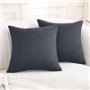 YSTELLAA Federe Cuscini Divano 40x40, 2 Pezzi, Grigio Scuro | Fodere Cuscini Minimalista Traspirante, Cerniera Invisibile, Copricuscini Decorativo, Divano Soggiorno Camera Da Letto