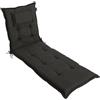 LILENO HOME Mar 1 cuscino per lettino a rotelle e sdraio da spiaggia, grigio antracite Y, cuscino imbottito per lettino da giardino (188 x 60 x 8 cm)