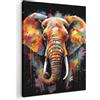MuchoWow© Stampa Su Tela Decorazioni Pareti Canvas Grandi Dimensioni Quadri | 50x70 cm - Con Cornice Moderni Quadro Soggiorno Foto Camera Da LettoElefante - Graffiti - Nero - Animali - Colori