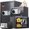 Floordirekt Cassaforte per casa, 16 l, 25 x 35 x 25 cm, cassaforte per mobili con chiave e serratura a combinazione, piccola cassaforte da parete, cassaforte per contanti, gioielli, oggetti di valore