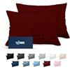 Dreamzie - Federa Cuscino 40x80 cm - Set da 2 - Microfibra - Bordeaux | Certificato Oeko-Tex · Morbida · Resistente · Traspirante · Lavabile · Ideale per cuscino da Divano e Letto