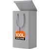 Lifewit Cestino Biancheria Sporca Pieghevole Coperchio 105L, Grigio | Cesto Porta Biancheria, Tessuto Oxford 600D, 42x32x75cm, 2 Maniglie Rinforzate, Cestino Panni Sporchi Per Bagno e Camera
