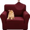YSTELLAA Elasticizzato Copridivano 1 Posto, Universale Copripoltrona Con Braccioli, Antiscivolo, Antigraffio, Moderno Sofa Cover Lavabili, Per Soggiorno, Bordeaux