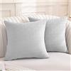 YSTELLAA Federe Cuscini Divano 45x45, 2 Pezzi, Grigio Argento | Fodere Cuscini Minimalista Traspirante, Cerniera Invisibile, Copricuscini Decorativo, Divano Soggiorno Camera Da Letto