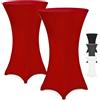 Detex® 2x Copritavolo da Bar Vari Colori Lavabile Rivestimento per Tavoli Alti Bistrò Elastico (Ø 60-65cm, Rosso)