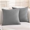 YSTELLAA Federe Cuscini Divano 50x50, 2 Pezzi, Grigio Chiaro | Fodere Cuscini Minimalista Traspirante, Cerniera Invisibile, Copricuscini Decorativo, Divano Soggiorno Camera Da Letto