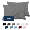 Dreamzie - Federa Cuscino 40x80 cm - Set da 2 - Microfibra - Antracite | Certificato Oeko-Tex · Morbida · Resistente · Traspirante · Lavabile · Ideale per cuscino da Divano e Letto