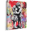 MuchoWow© Quadri Grandi Dimensioni Quadretti Da Parete Quadro Moderno | 50x70 cm - Camera Da Letto Stampa Foto Su Tela Soggiorno Cornice Decorazioni Graffiti - Bianco e nero - Street art