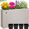 CASARIA Fioriera Rettangolare 95x27x60 cm | Piante Divisorio Giardino Balcone Terrazza Crema, 20x20x16 cm, Molto robuste, Facilmente adattabile, Vaso per piante fiori