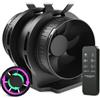 BUMSOU Estrattore Aria 100mm Bidirezionale 6 Velocità Telecomando - Silenzioso con Protezione dal Surriscaldamento, Ventilatore a Condotto, Aspiratore Bagno Cucina Tenda(con Supporto)