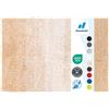 Floordirekt Wave Tappeto da bagno rotondo, denso e soffice per la tua casa - Tappeto da bagno antiscivolo e lavabile - Certificato senza sostanze nocive - Beige/bianco - 70 x 100 cm