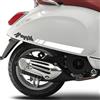 Generico Kit 2 adesivi stickers fascia vintage racing sport compatibili con piaggio vespa primavera sprint scegli colore Cod.2017 (010 Bianco)