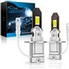 Sycreek Lampadine H3 LED 6500K Canbus Senza Ventola Plug & Play | 28000LM per coppia, 650% più luminose, senza ventola, raffreddamento in rame, canbus 98%, luce bianca 6500K, plug and play