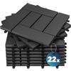 Deuba Casaria Set 22 Pezzi Piastrelle da Giardino 30x30cm 2m² in WPC Resistente Mattonelle ad Incastro per Pavimento Terrazza Balcone Esterno Sistema a Clic