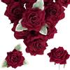 INSUNSIX Rose rosse artificiali in velluto, 10,9 cm, 16 rose rosse finte, per bouquet da sposa, composizioni floreali, centrotavola artificiale (rosso)