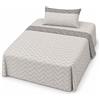 MAXIME MAISON - Completo Lenzuola Flanella Una Piazza e Mezza in Cotone Stampate, Set Lenzuola 1 Piazza e Mezza Invernali con Fantasia Elegante (Chevron Grigio)