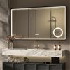 HySail Specchio LED da bagno con cornice in alluminio 110x70cm con Bluetooth | Regolazione continua, antiappannamento, touch, funzione memoria, specchio HD, IP44, montaggio a parete orizzontale