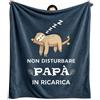 Generic Coperta in Flanella Papa 130×150cm Idee Regalo Papà Natale Compleanno | Regalo Papà Compleanno Festa Del Papà Regalo Natale Per Padre Lui Non Disturbare Papà in Ricarica Divertente Coperta
