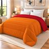 Corredocasa Piumone Matrimoniale Invernale, Made in Italy - Morbido Double Face, Trapunta Invernale da 350gr/mq Microfibra Manopesca Traspirante e Anallergica (Rosso/Arancio, Matrimoniale)
