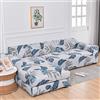 OKJK Copridivano angolare Stampato, per Soggiorno copridivano Chaise Longue Elasticizzato, copridivano con penisola, per Divano in Pelle, Lavabile in Lavatrice (Color 32,XL (235-300cm) 1PC)