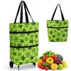 LLELEMAMO Borsa della Spesa Pieghevole con Ruote 23L, Carrello per Supermercato (M)