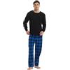 Kolipajam Pigiama da Uomo, 2 Pezzi, 100% Cotone, con Coulisse in Vita, Pantaloni in Flanella con Tasche, Loungewear