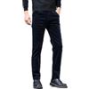 Generic Pantaloni da uomo in velluto a coste, pantaloni invernali slim in velluto a coste, elastico in vita con tasche, stile casual per l'inverno, uso quotidiano e ufficio