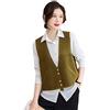 LCDIUDIU Gilet,Maglione Con Scollo A V Da Donna Gilet A Rombo Verde Oliva Con Bottoni A Griglia Tasca Finta Giacca Cardigan Top Corto Gilet Lavorato A Maglia Senza Maniche Gilet Stile Preppy Maglione Uniform