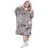 Catalonia Classy Felpa con cappuccio luminosa per bambini, morbida felpa in pile, calda coperta indossabile che si illumina al buio, accogliente felpa con cappuccio per bambini, ragazze e ragazzi, cane grigio, Cane