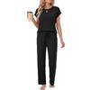 Uniexcosm Pigiama Donna Invernale, Maniche Lunghe, Stampa Ciliegie | Apertura con bottoni, girocollo, pantaloni dritti con coulisse e tasche, per la notte e il relax in casa