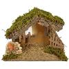Generico Capanna Presepe Vuota con Finestra, Tetto in Sughero e Muschio per Natività, con Anfore Terracotta, 37 x 19 x h. 25 cm Sacra Famiglia, Pastori, Re Magi