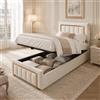 JiaOyu Letto singolo 90x200 con contenitore, letto a una piazza per ragazzi con testiera e rete a doghe, Letto Contenitore imbottito in velluto 90x200 con contenitore