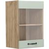 Vicco Mobile da cucina in vetro R-Line, Mint country/Rovere dorato 40 cm | Frontale in MDF · 1 Ripiano · Profondità - 31 cm · Liberamente combinabile · ✓ Tutto in vista