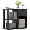 RELAX4LIFE Libreria Scaffale a 3 Cubi con Cassetto, Scaffale per Libri Moderno Semplice a 2 Livelli, Mobile Contenitore Multifunzionale, 60 x 30 x 53 cm (Nero)