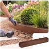 VOUNOT® Bordatura da Giardino in Metallo 5M per prato 100x13 cm, Marrone | Set da 5 pezzi, Bordura Flessibile per Prato, Spessore 0,7 mm, Separazione per Prato e Aiuola, per Giardino Piante e Orto