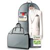 FR FiRiO FiRiO 1x Borsa Porta Abiti da Viaggio I Porta Vestiti da Viaggio I 100x60cm | Protegge da Tarme e Polvere I Grigio 120 GSM I Custodia Traspirante per Abiti, Giacche e Camicie I Viaggio e Conservazione