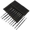 GLEAVI 10 pezzi Set di Scalpelli per Pietra Nero in Acciaio al Carbonio, incisione | Custodia Sagomata, Astuccio Compatto, Trasporto Agevole, per Scultori Principianti o Professionisti, Lavori Decorativi