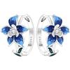 PANPOKI Orecchini a cerchio in argento Sterling 925 a forma di stella e | Orecchini in argento 925 con zirconia cubica, ipoallergenici e leggeri. Design floreale e animale: loto, iris, panda, gatto