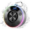 WAN Altoparlante Bluetooth impermeabile - Cassa portatile - Musica da usare in bagno - Con display dell'ora - Impermeabile IPX7 - Grigio